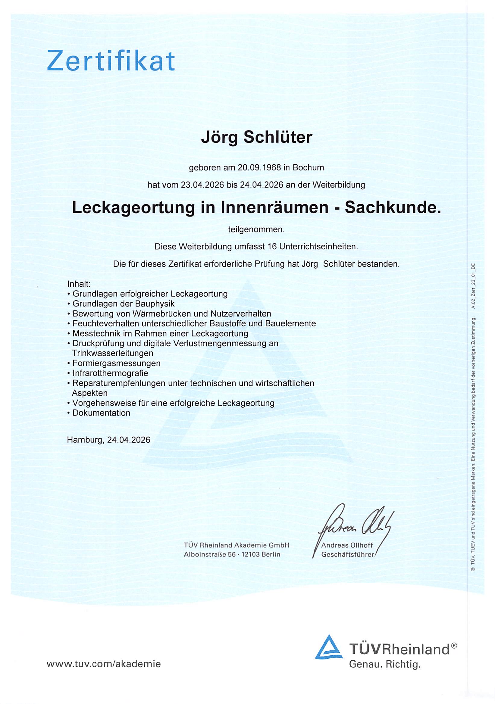 TUV-Zertifikat image TUV-Zertifikat Leckageortung