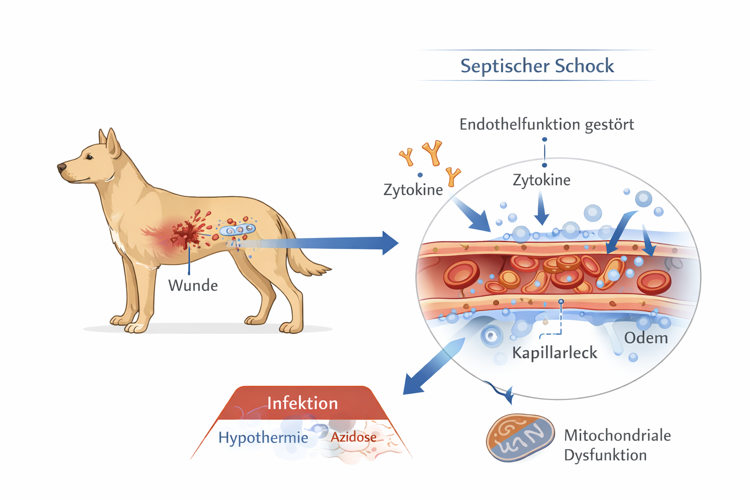Septischer Schock beim Hund &ndash; Lehrgrafik